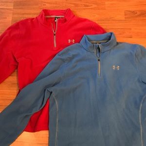 2 Under Armour Fleece Qtr-Zip Fleece Sweaters